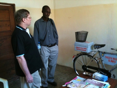 Dr. Rainer and Dr. Mwita in Lindia, Tanzania, prepare for cardiovascular screening