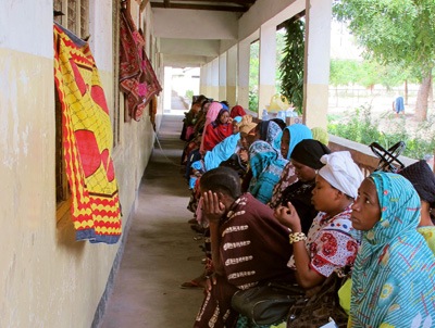 Pregnant mothers attend a mobile clinic