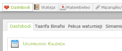 translated Swahili user interface